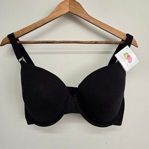 Fruit of the Loom Underwire Bra Womens 38DD Black Padded Cotton Comfort Basic